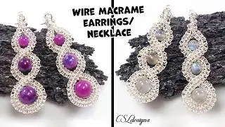 Super cool Intertwining Wire Macrame earrings and necklace tutorial ⎮ DIY jewelry tutorial