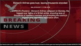 Monarch Airlines goes bust, leaving thousands stranded