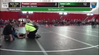 170 Preston Larson Rice Lake Warriors vs Isaac Lahr LAW 6476384104