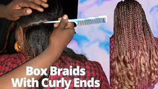 How to Do BOX BRAIDS Using Home Made French Curls Attachment