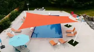 Custom Shade Sail Over a Residential Pool: Sun Protection All Summer Long