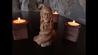 Bone carving process. Antler carving. Viking craft. Norse God Loki. Norse mythology