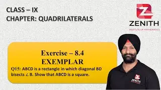 ABCD is a rectangle in which diagonal BD bisects &ang; B. Show that ABCD is a square.........Q15 Ex 8.4
