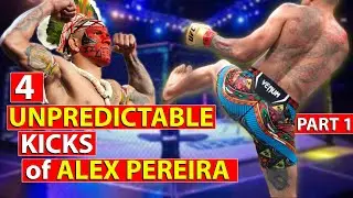 ALEX PEREIRA - 4 UNPREDICTABLE KICKS. How Pereira breaks a fighter's tires #mma #muaythai #pereira