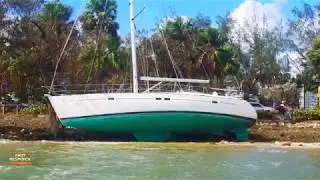 Fast Response Marine Salvaging 40' Beneteau after Hurricane Irma
