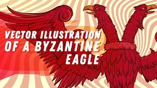 Vector Illustration of a Byzantine Eagle// Ink Style