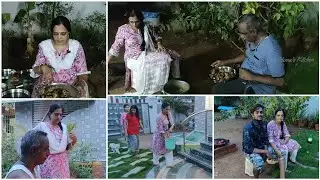 ❤️ Preparing Night Dinner in Garden | Evening Time Vlog | Chittu & Azhagi ❤️❤️