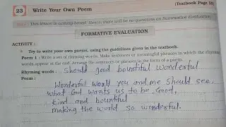 5th standard english workbook lesson number 23 Write your own poem #5thstandard #englishmedium