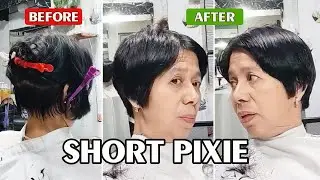Classy Anti Age Short Pixie Haircut for Women Over 60 | Short Hair Transformation