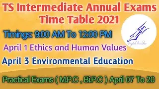 TS Intermediate Annual Exams Time Table 2021
