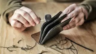 Making a BLACK Leather Credit Card Wallet