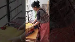 Handblock Print Ajrakh Mul Cotton Saree