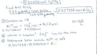 limiting reactant in solution