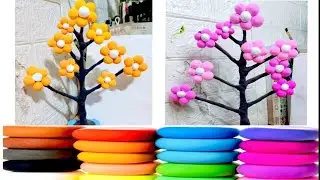Clay craft flower tree ideas 💡 🌴@RRdrawin #diy #craftyhome #clayart 