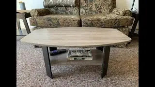 Petite Sized Oval Coffee Table With 2 Tiers and Storage Shelf, Living Room, Family Room, 35.5