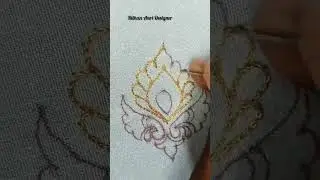 Zari thread outline | #aariwork #aaribridalblouse #aariblouse #motiff