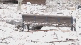 Storm debris litters Canalside