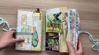 Nature inspired junk journal flip thru - handmade by me (SOLD)