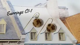 Earrings C1-1- Leopard pom pom & French Hook