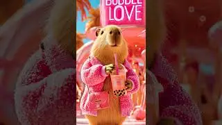 🤯 Capybara's Creamy Dream! First Sip of Coffee Crema Boba!