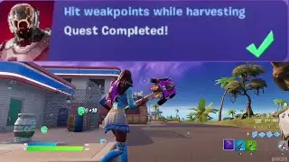 Hit weakpoints while harvesting - Fortnite