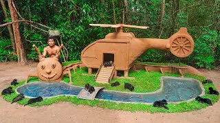 Epic Helicopter Dog House with Fish Pond for Rescue Puppies! 🚁🐶