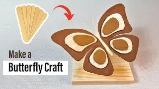 Beautiful Wooden Butterfly Craft 🦋| Easy DIY Popsicle Stick Art