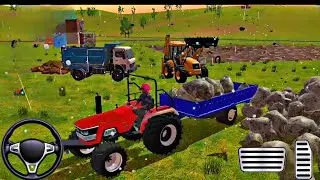 🚜 Heavy Duty Tractor Game | Heavy Stone Loading with JCB & Truck 🔥 #tractor #jcb #game 