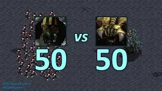 50 Goliaths vs 50 Guardians - Even Numbers - StarCraft Retro Battles