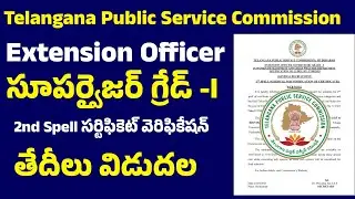 👌 TGPSC Extension Officer Supervisor Grade -l 2nd Spell CV List Out 