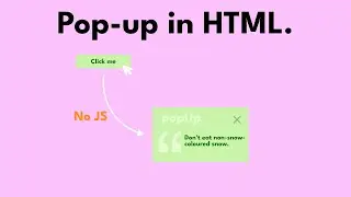 How To Make A Popup HTML, CSS
