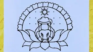 Pongal kolam easy from 6&times;7 dots // Sankranti Rangoli // Mattu pongal kolam // Sankranti drawing