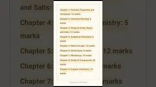ICSE CLASS 10 CHEMISTRY IMPORTANT CHAPTERS WEIGHTAGE 2025 BOARDS #icse #class10 #chemistry #boards