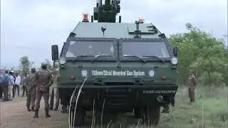 Indian Army Showcases Mounted Gun System Developed Under DRDO Leadership in Ahmednagar.
