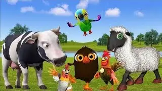 El pollito pío |  Mezcla de juegos de tractor, toro y dinosaurio |  Parte-
