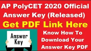 AP Polycet 2020 Official Answer Key (Released) - Download AP Polycet Answer Key PDF For All Sets