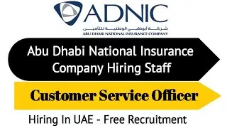 Customer Service Officer Required In UAE | Hiring Staff In National Insurance Company