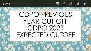 #cdpo previous year cut off# expected cutoff of cdpo-2021#kb hoga cdpo exam-2021#