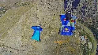 Wingsuit flying over Turkish mountains