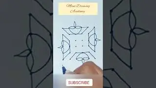 How to draw a rangoli from 6X6 dots easy step by step//#Manidrawingacademy//#Shorts