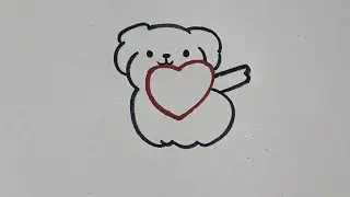 Easy Cute puppy/dog drawing||step by step drawing||simple drawing for beginners 
