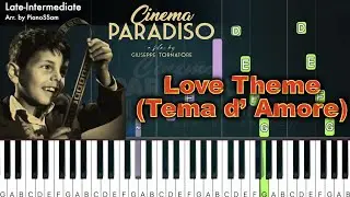 [Late-Intermediate] Love Theme (Tema d' Amore) - Cinema Paradiso | Piano Tutorial in C major