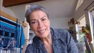 Weaving the ravenstail robe while reading an excerpt from In thw Spirit of the Ancestors