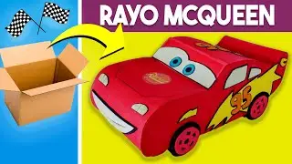 Cómo hacer a RAYO MCQUEEN  🏁 Ideas para cumpleaños de Rayo Macuin 🚗 manualidades con carton