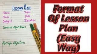 Format Of Lesson Plan | How To Make Lesson Plan | Easy Lesson Plan |  पाठ योजना बनाने का आसान तरीका