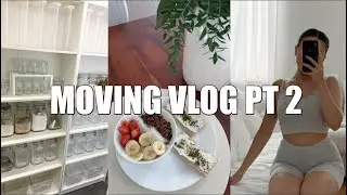 MOVING VLOG: pantry organization, healthy meals + makeup haul!