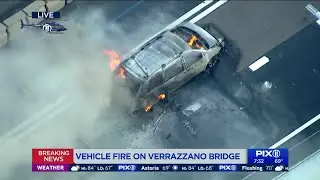 Vehicle fire on Verrazzano Bridge causes traffic during morning commute