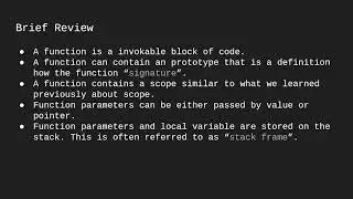 C Programming - 4.7 Functions