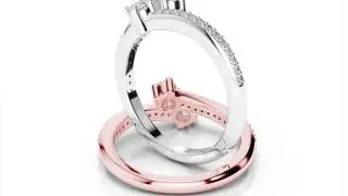 14K WHITE GOLD TWO STONE DIAMOND RIN
