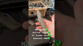 Tacknives Intruder Magnacut w insane thin Hollow Grind & Titanium Frame-lock Bestech OEM #edcknife